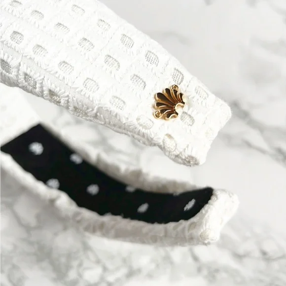 Lele Sadoughi Bianca Eyelet Knotted Headband - Picture 6 of 9